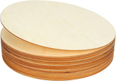 Stack of oval wooden boards on a white background