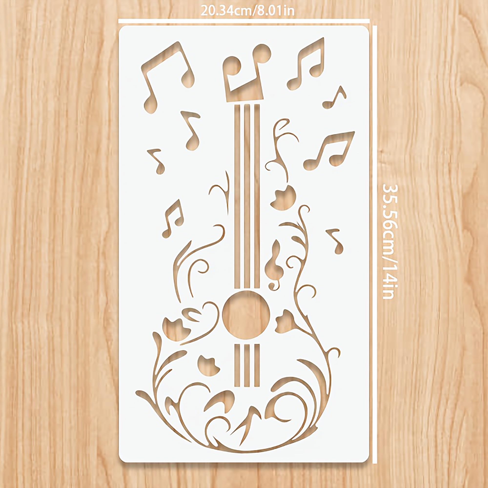 wood painting guitar stencil