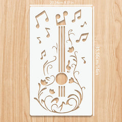 wood painting guitar stencil