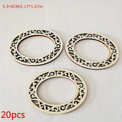 American Elm 20 Pcs Wooden Lace Photo Frame Cutouts DIY Scrapbooking Ornaments for Card Making, Halloween, Kids Crafts, Vintage Style Wooden Frame Shapes