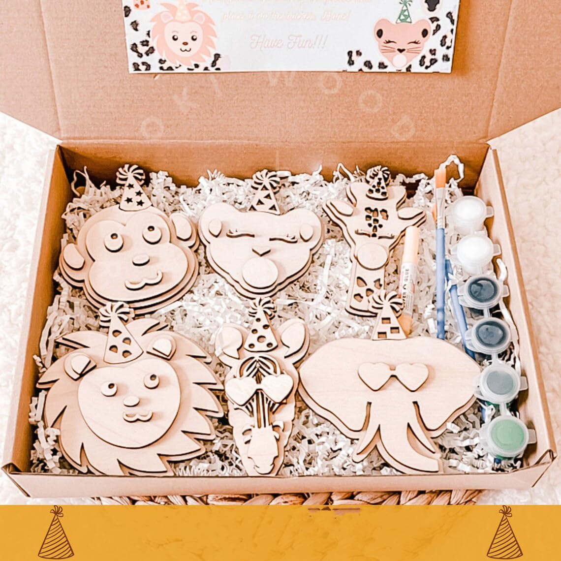 unfinished wooden animal cutouts animal craft kit for kids MDF craft board animals for kids DIY animal crafts cutouts for kids craft set