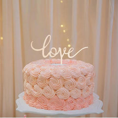 Cliths Wooden "Love" Cake Topper MDF Gift Boxed - Wedding, Valentine's, Food Safe & Paintable