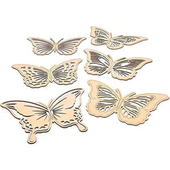 Paintable wood butterfly shapes for kids' room decoration