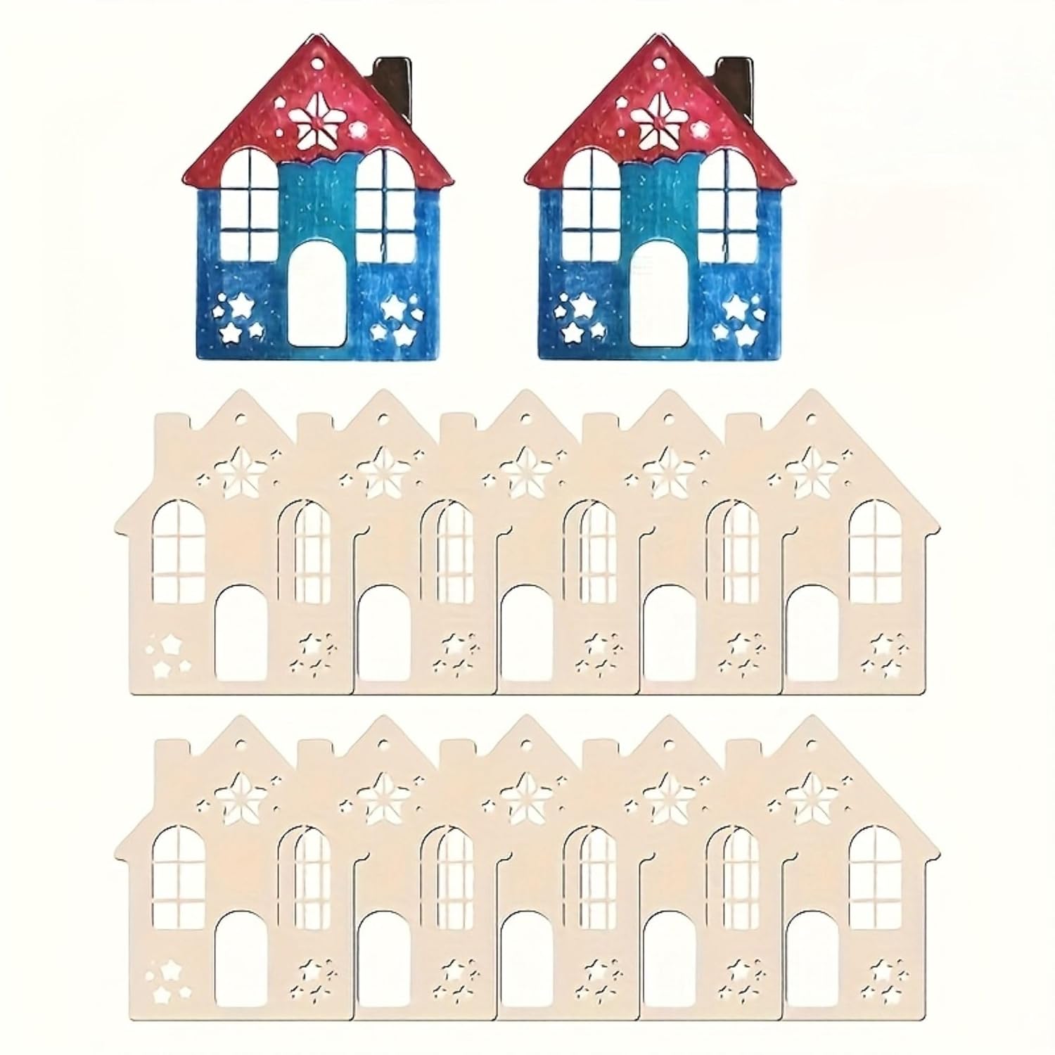 wooden house hanging home decor
