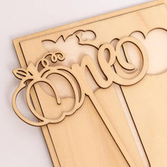 Cliths Little Pumpkin Wooden Cake Topper MDF First Birthday & Halloween Decor "One" Cake Topper for 1st Birthday Parties