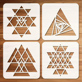 sacred geometry stencil set with brush flower of life template for wall art 7.8 inch reusable spiritual art stencils metatron’s cube stencil for wood painting thick plastic mandala templates for canvas