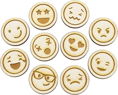 wooden emoji reaction tokens set
