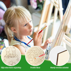 American Elm 12 Pcs Wooden Ornaments to Paint for Kids, Patrick's Day Themed Unfinished Predrilled Wood Slices for Crafts