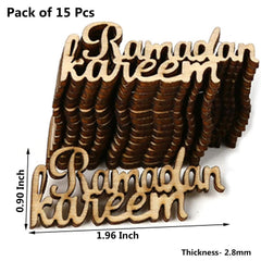 Cliths Pack of 15 Eid Ramadan Kareem Wooden Decor Islamic DIY Party Decorations Paintable MDF Craft Set for Muslim Home