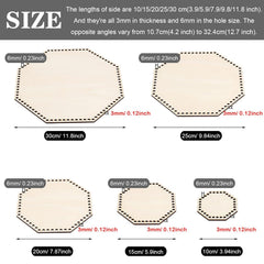 Cliths 5 Piece Hexagonal Wooden Basket Base Crochet Bottom Shapers MDF for DIY Crafting
