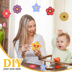Woman and child making paper flowers together with text 'DIY your own style'.
