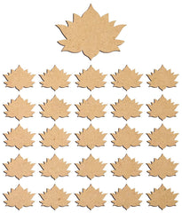 Set of 30 brown leaf-shaped cutouts on a white background