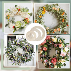 Whittlewud Pack of 6 Wooden Floral Wreath Rings for DIY Crafts, Wedding Decor, Wall Hangings