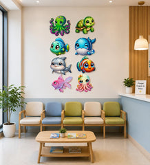 sea creatures learning wall decor