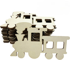 wooden train shapes for school projects