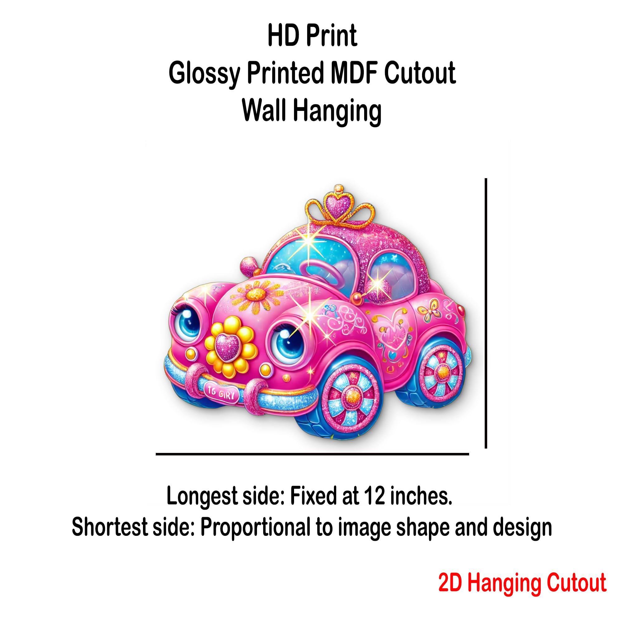 colorful 3d cartoon car wall hanging for kids' room décor