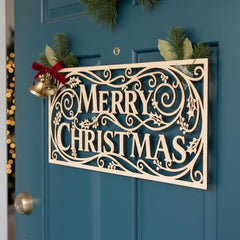 Christmas door hanger Merry Christmas sign