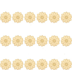 Set of 18 beige flower-shaped earrings on a white background