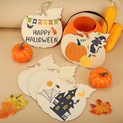 American Elm 10 Pcs Unfinished Wood Pumpkin Ornaments DIY Craft Kit Fall Decor Paintable Blanks