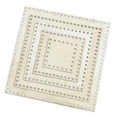 Square pegboard with multiple holes on a white background