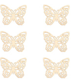 Set of six decorative butterfly cutouts on a white background