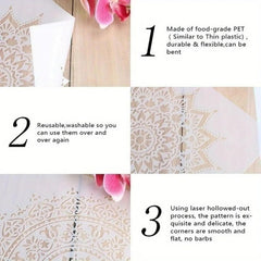 Cliths Reusable Peacock Feather Stencil Cutout for Painting, Wall Art, Diwali Rangoli, DIY Crafts & Home Decor Flexible Plastic Sheet (1Pc)
