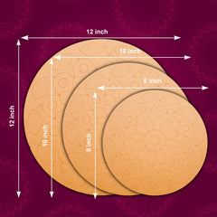 American Elm 3-Piece Art Board Set Pre-Marked MDF Circles for & Mandala Art DIY Painting Craft Kit