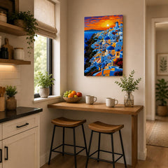 Greece themed wall decor for cafe