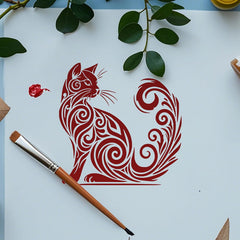 cat design stencil for diy projects