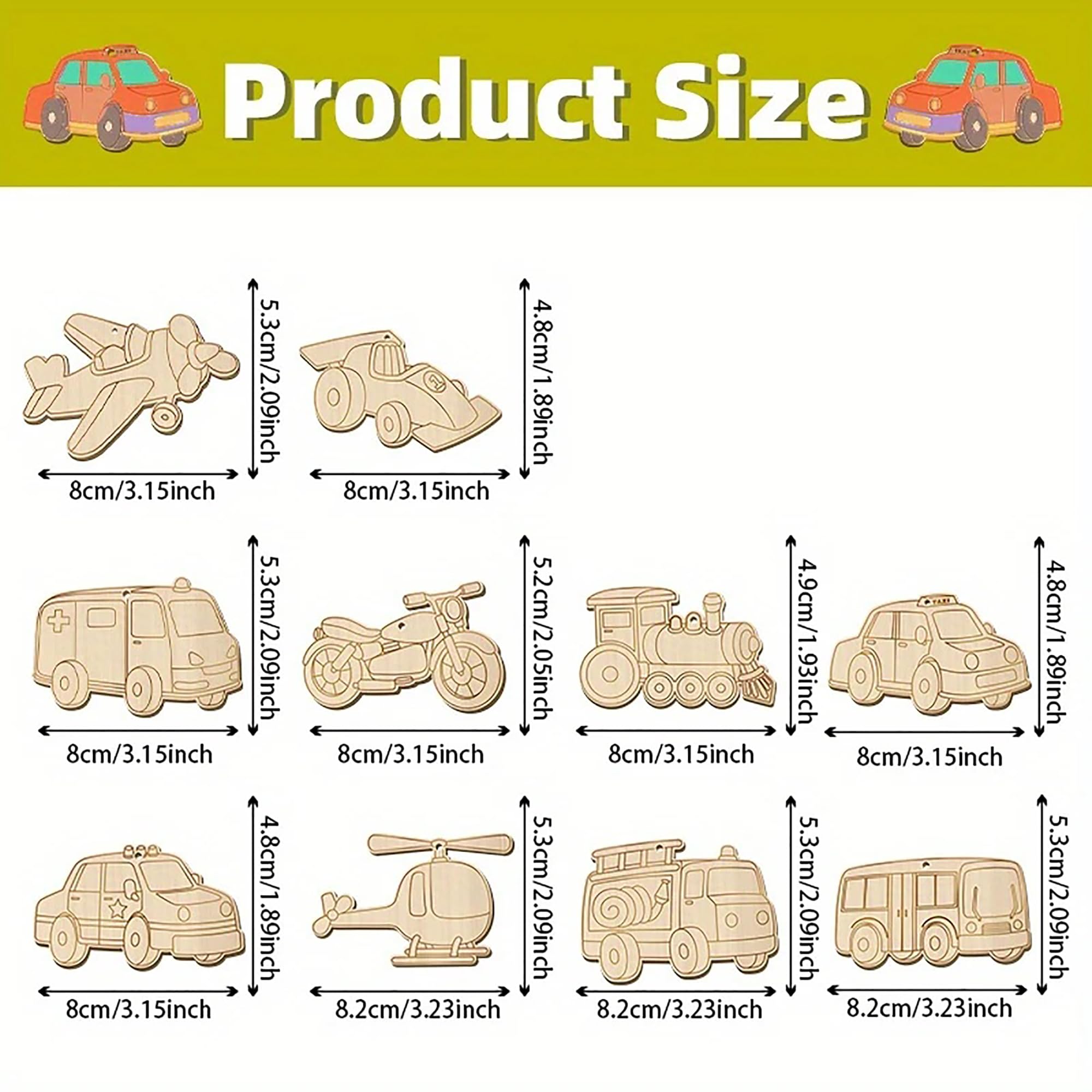 wooden traffic car ornaments