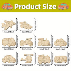 wooden traffic car ornaments