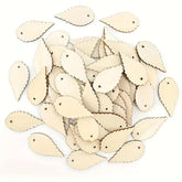 Cliths 50 Wooden Leaf Cutouts for DIY Painting Craft Shapes
