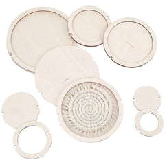 American Elm 12-Piece Macrame Ring MDF Cutting Guides for Perfect Wall Hangings & Crafts - 6 Dual-Layer Sets