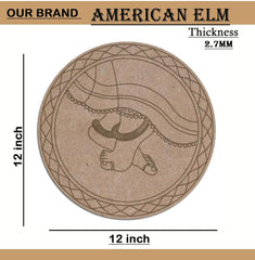 American Elm Pre Marked Ghungroo MDF Cutout Wooden Craft Board for Painting Home Festival Decor Indian Classical Art DIY Projects
