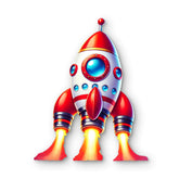 rocket wall decal