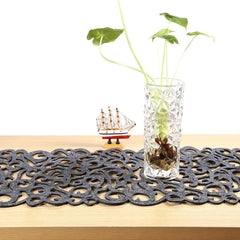 Cliths Felt Table Runner Heat Resistant Dining Table Protector, Dark Gray Decorative Placemat for Holiday Decor & Daily Use