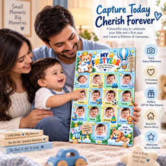 Baby growth photo frame for first birthday memories