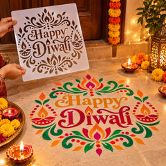 happy diwali plastic stencil
