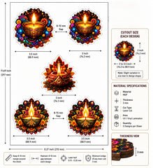 MDF diya cutouts for Diwali decoration