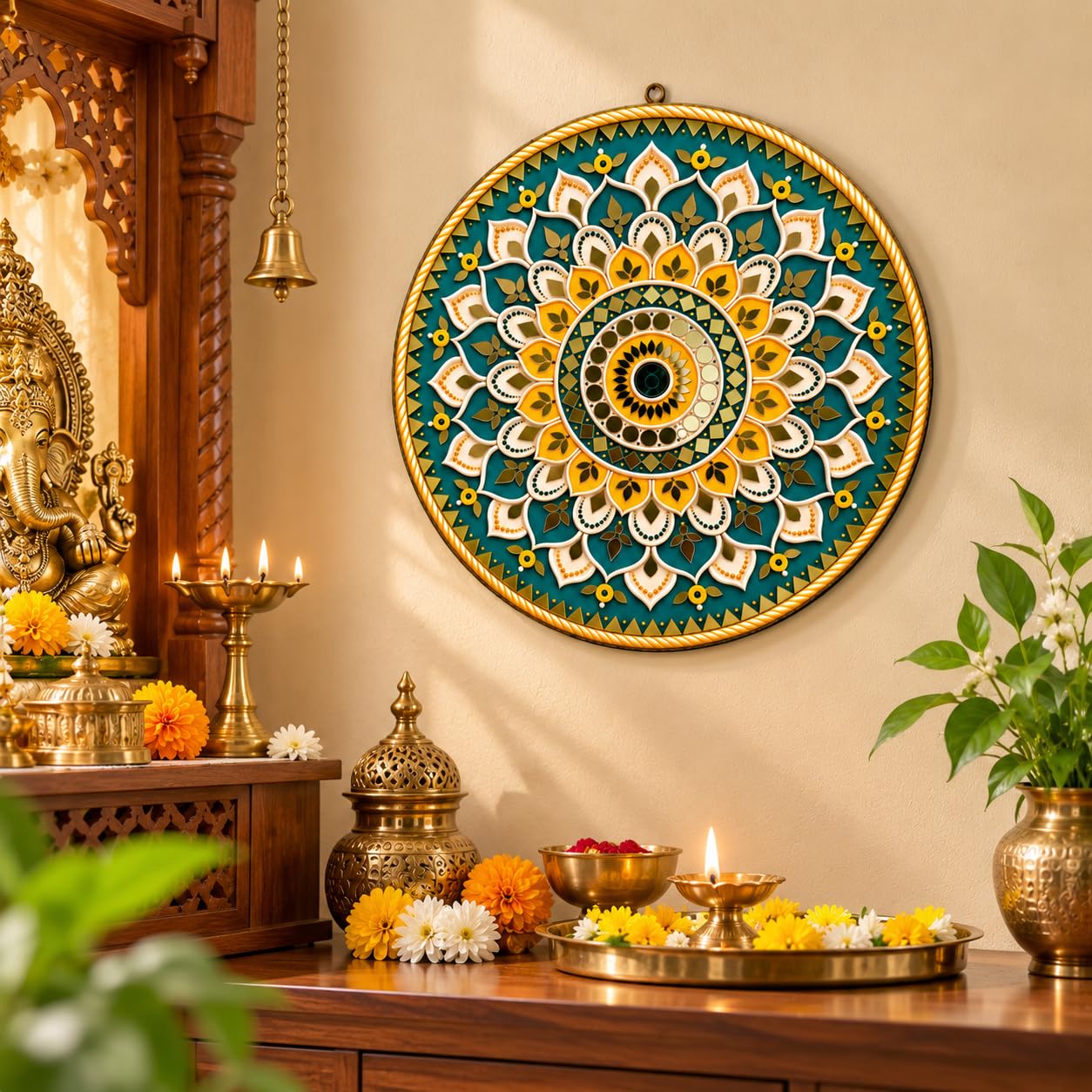 Vibrant Round Wall Hanging for Living Room Walls