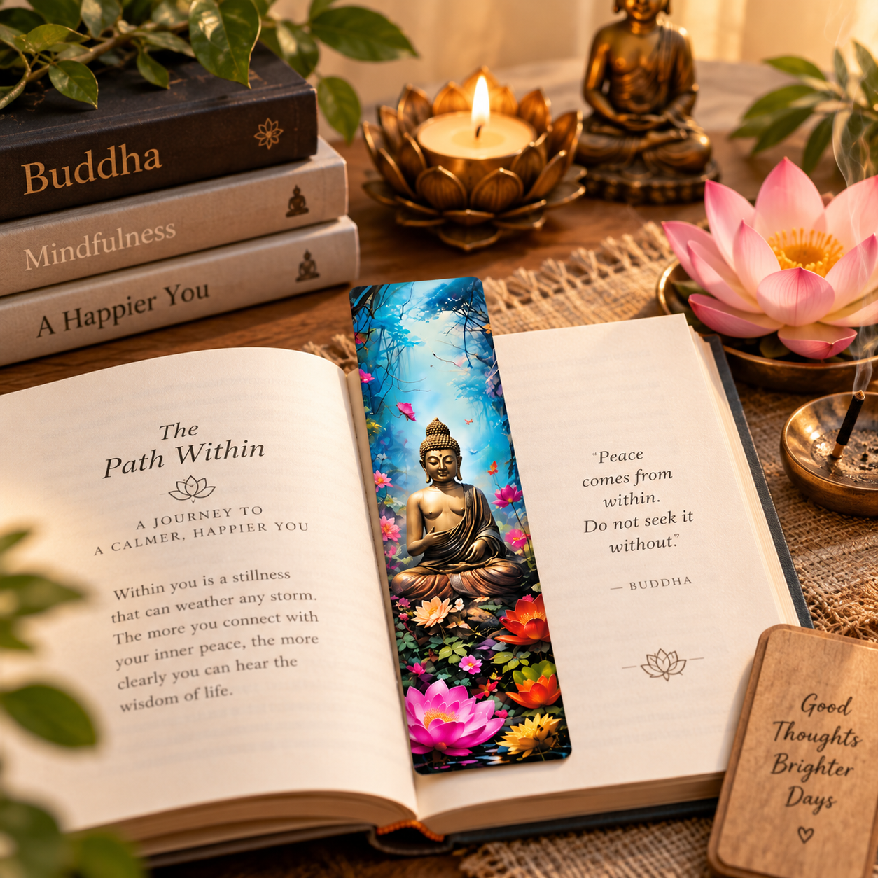 Buddha MDF bookmarks for readers