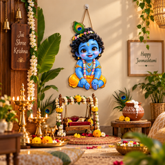 cute Baby Krishna wall hanging design