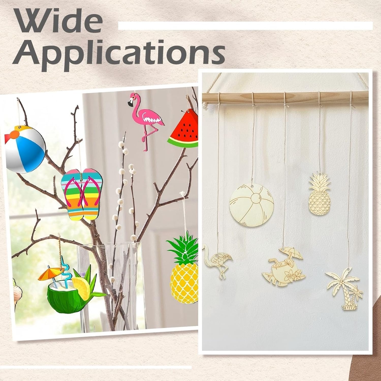 laser cut wood charms