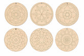 wooden mandala shaped ornaments for diy crafts