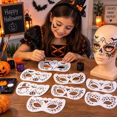bat face painting stencil for halloween