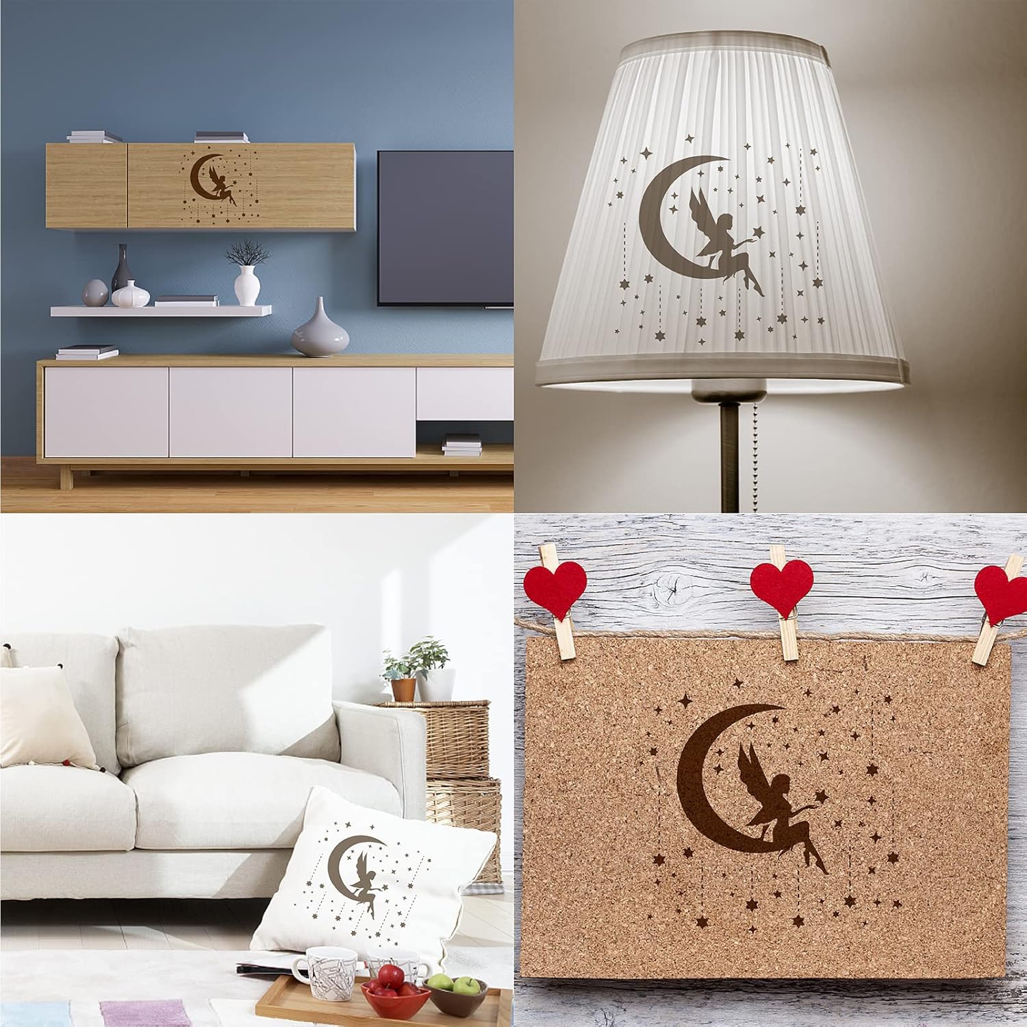 star and moon art stencil