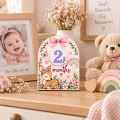Cute bunny milestone board for baby photoshoot
