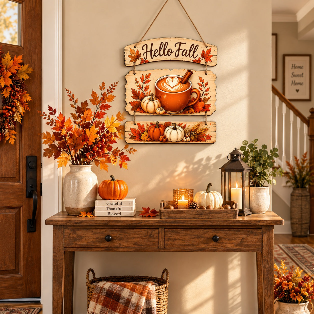 printed MDF autumn wall hanging pack