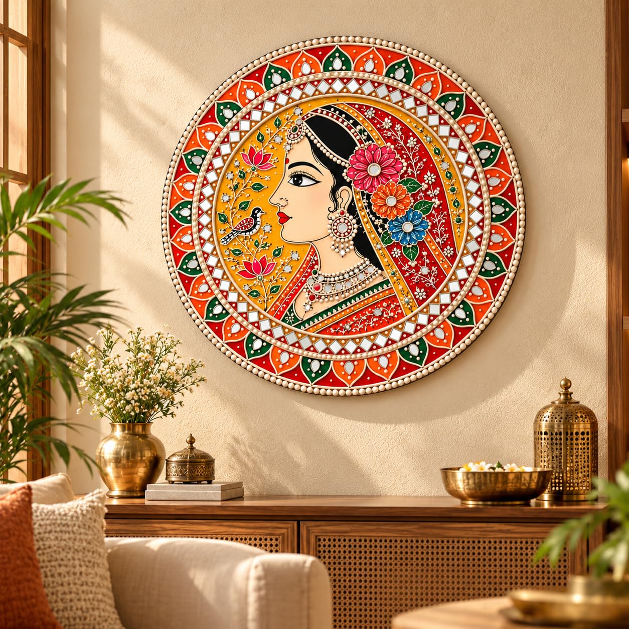 Rajasthani lady in ghoomar wall art