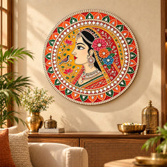 Rajasthani lady in ghoomar wall art